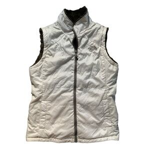 The North Face Mossbud Cream and Brown Reversible Vest S